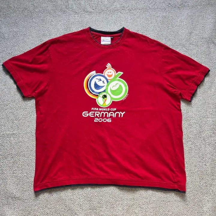 [BUNJANG] Fifa World Cup 2006 Official Germany T-Shirt Red 2XL / 06 World Cup 오피셜 반팔 티셔츠 2XL(110)