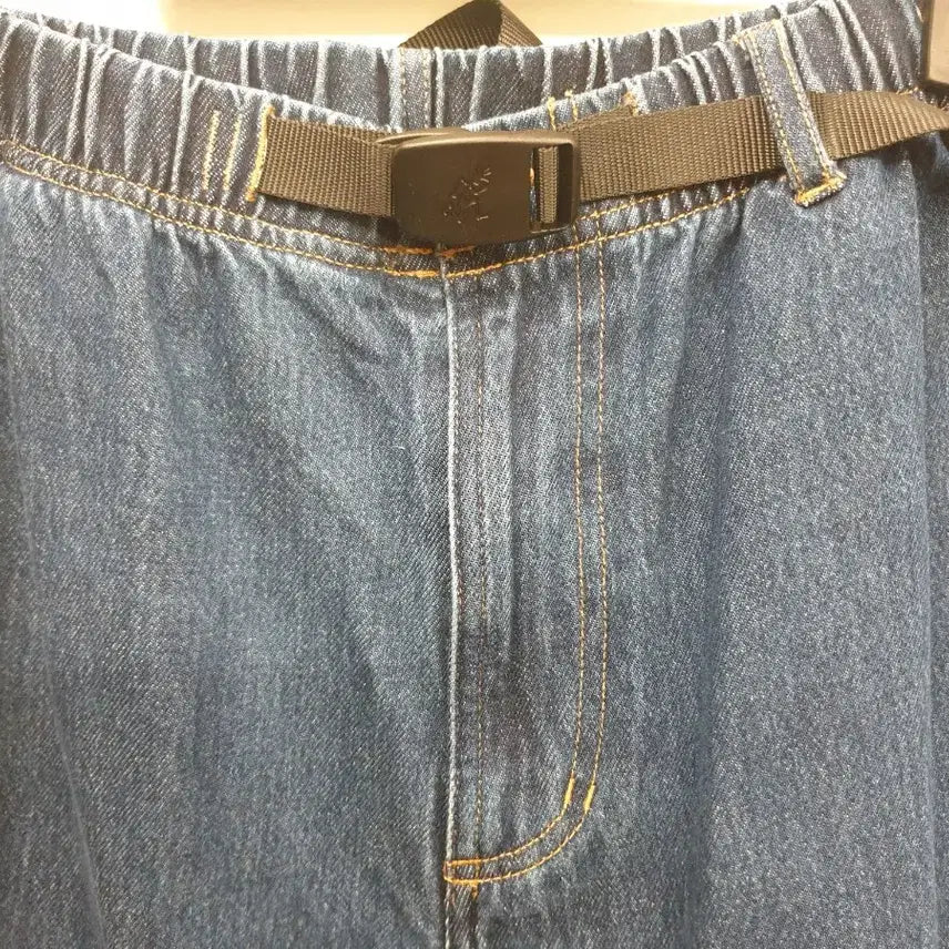 [SOLD OUT] 30~32)그라미치 Gramicci 벨트 데님 팬츠 와이드핏허리 밴딩