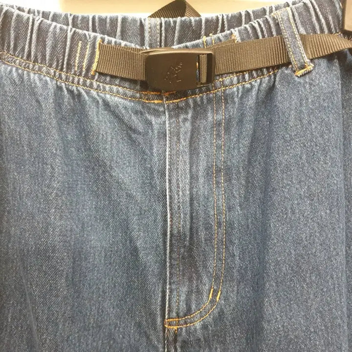 [SOLD OUT] 30~32)그라미치 Gramicci 벨트 데님 팬츠 와이드핏허리 밴딩