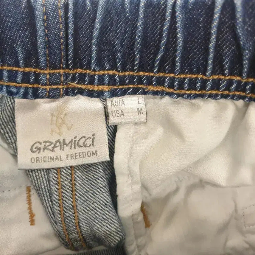 [SOLD OUT] 30~32)그라미치 Gramicci 벨트 데님 팬츠 와이드핏허리 밴딩