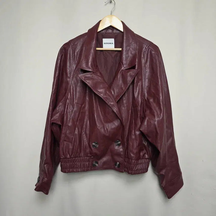 [SOLD OUT] [BERSHKA] 여성 버쉬카 레더 더블 자켓 버건디 L