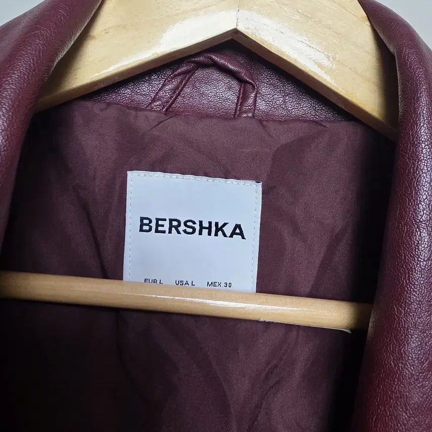 [SOLD OUT] [BERSHKA] 여성 버쉬카 레더 더블 자켓 버건디 L