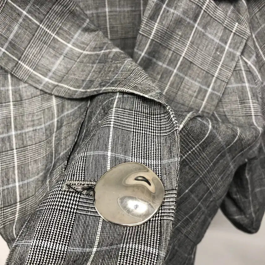 [BUNJANG] Balenciaga Linen 7-Sleeve Check Jacket / 발렌시아 린넨 7부소매 자켓 55