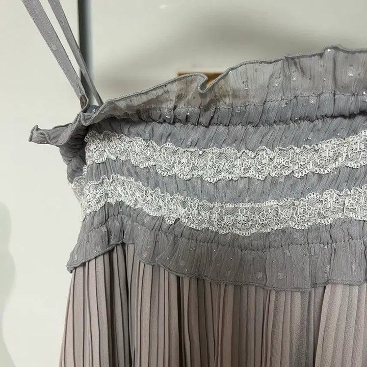 [BUNJANG] Mori Girl Patchwork Gray Strap Dress / 모리걸 패치워크 그레이 끈원피스