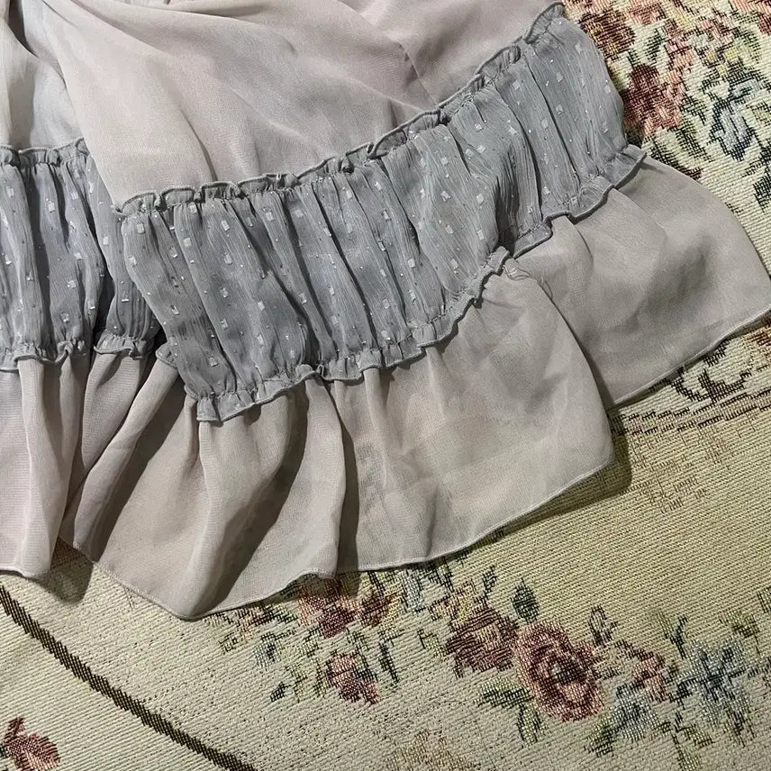 [BUNJANG] Mori Girl Patchwork Gray Strap Dress / 모리걸 패치워크 그레이 끈원피스
