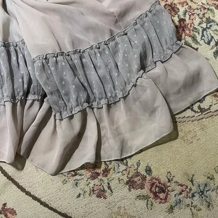 [BUNJANG] Mori Girl Patchwork Gray Strap Dress / 모리걸 패치워크 그레이 끈원피스