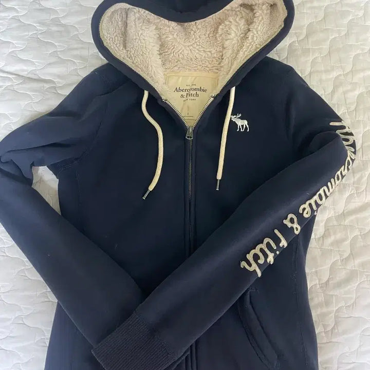 [BUNJANG] Abercrombie Navy Fleece Lined Hoodie / 아베크롬비 기모 후드집업