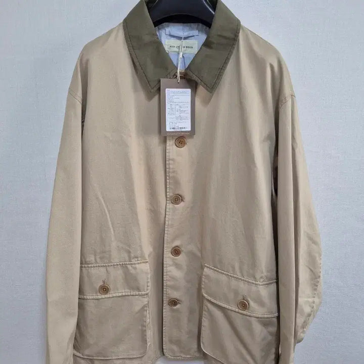 [SOLD OUT] 맨온더분 배색 칼라드 코튼 하프 자켓