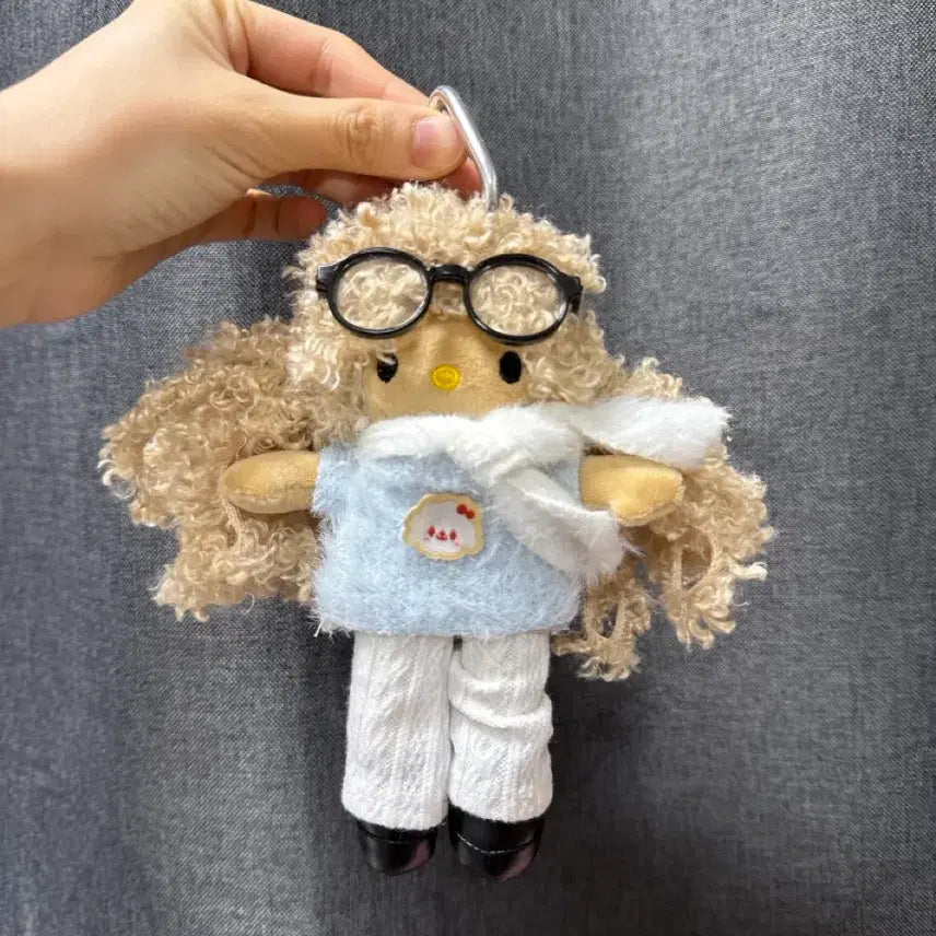 [BUNJANG] Angora Long-Legged Kitty Keychain / 앙고라 뽀글이 롱다리 키티