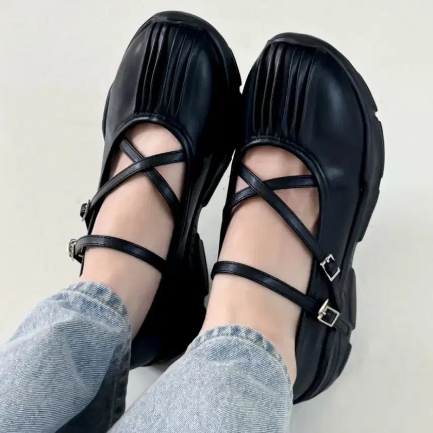 [BUNJANG] Lolo Mary Lightweight Mary Jane Flats / 블랙 스트랩 경량 메리제인 단화 운동화