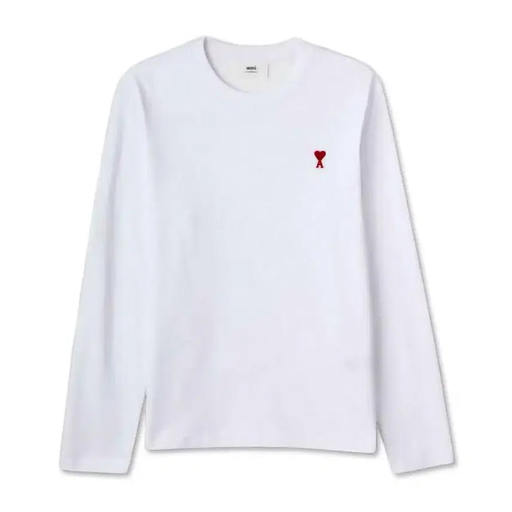 [BUNJANG] Ami Small Logo Long Sleeve T-shirt / 아미 스몰로고 롱슬리브 긴팔티 블랙/화이트