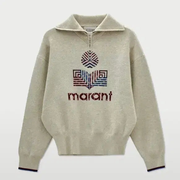 [BUNJANG] Isabel Marant Half-Zip Logo Knit Sweater / 38) 이자벨 마랑 Isabel Marant 하프 지퍼 로고 니트