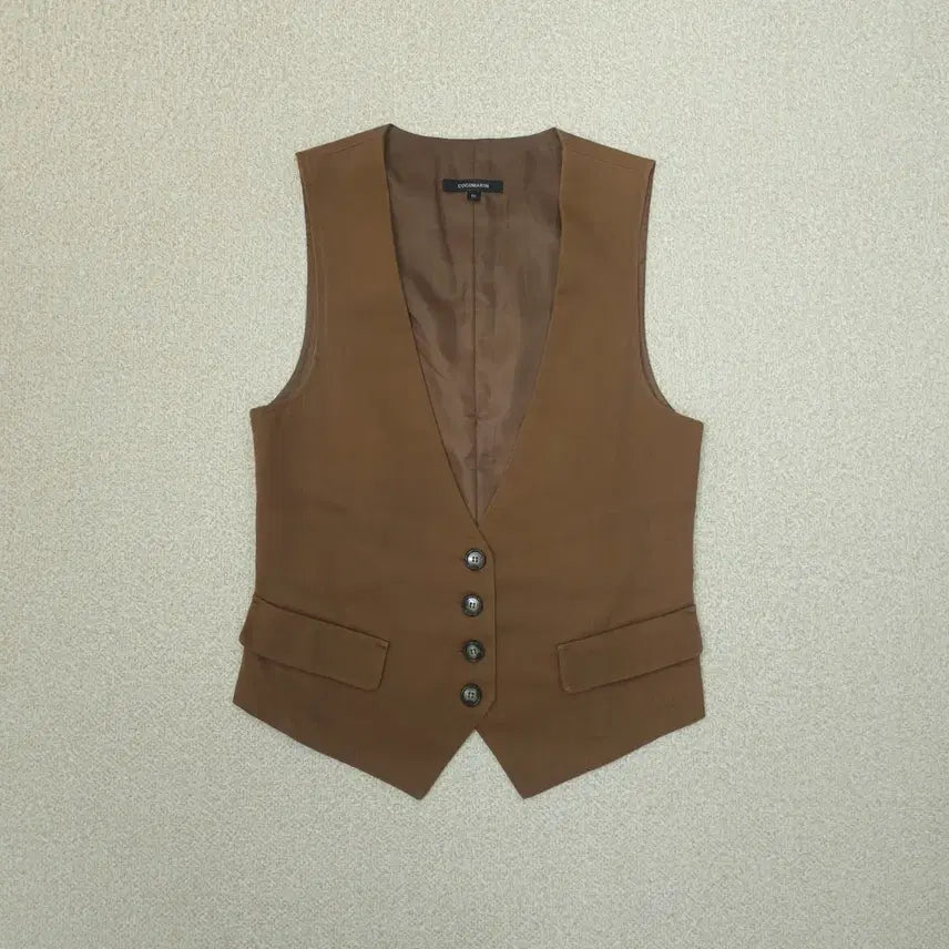 [BUNJANG] COCOMARIN Vintage Vest - Camel Brown (Women&