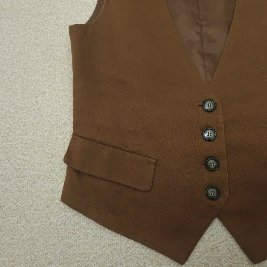 [BUNJANG] COCOMARIN Vintage Vest - Camel Brown (Women&