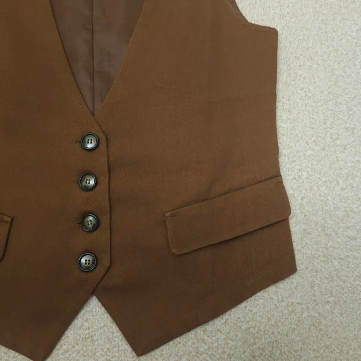 [BUNJANG] COCOMARIN Vintage Vest - Camel Brown (Women&