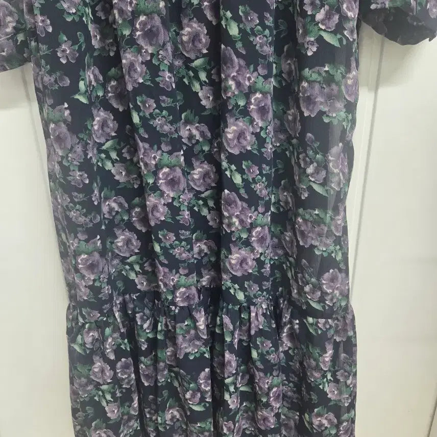 [SOLD OUT] 플라워 롱 원피스 퍼플 꽃무늬