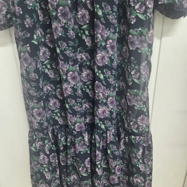 [SOLD OUT] 플라워 롱 원피스 퍼플 꽃무늬