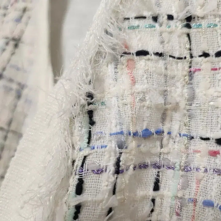 [BUNJANG] White Tweed Long-Sleeve Cardigan / 화이트 트위드 긴팔 가디건