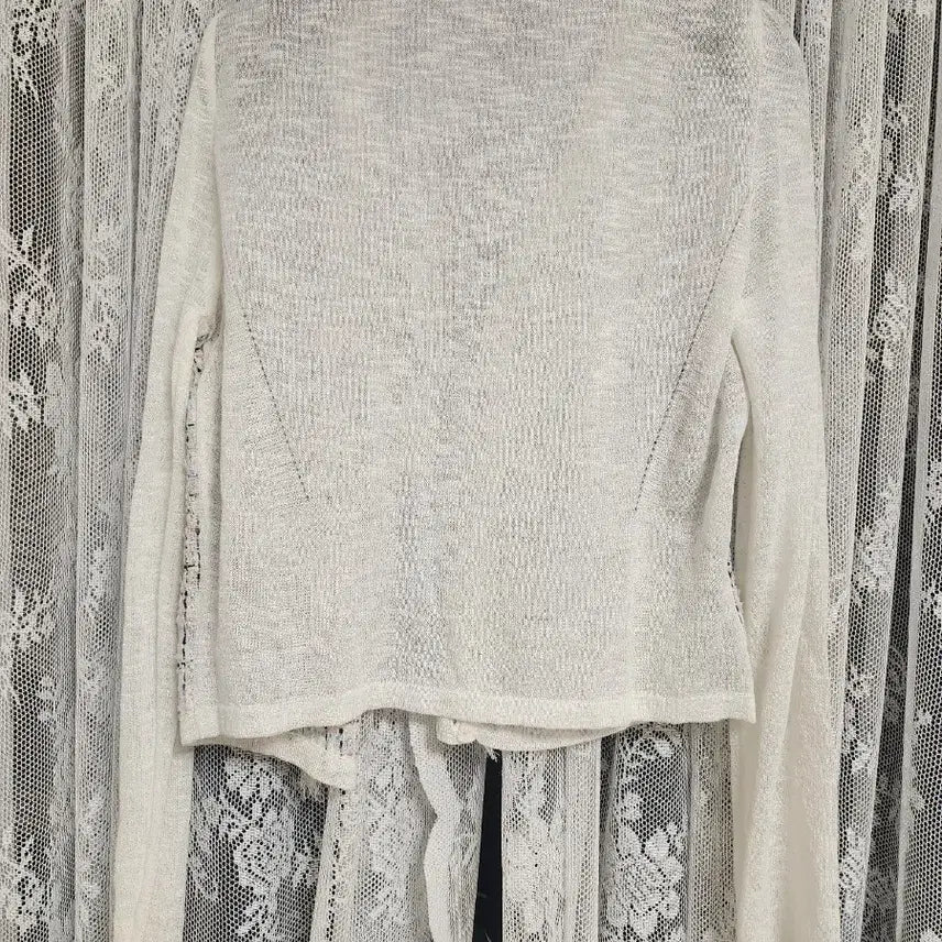 [BUNJANG] White Tweed Long-Sleeve Cardigan / 화이트 트위드 긴팔 가디건