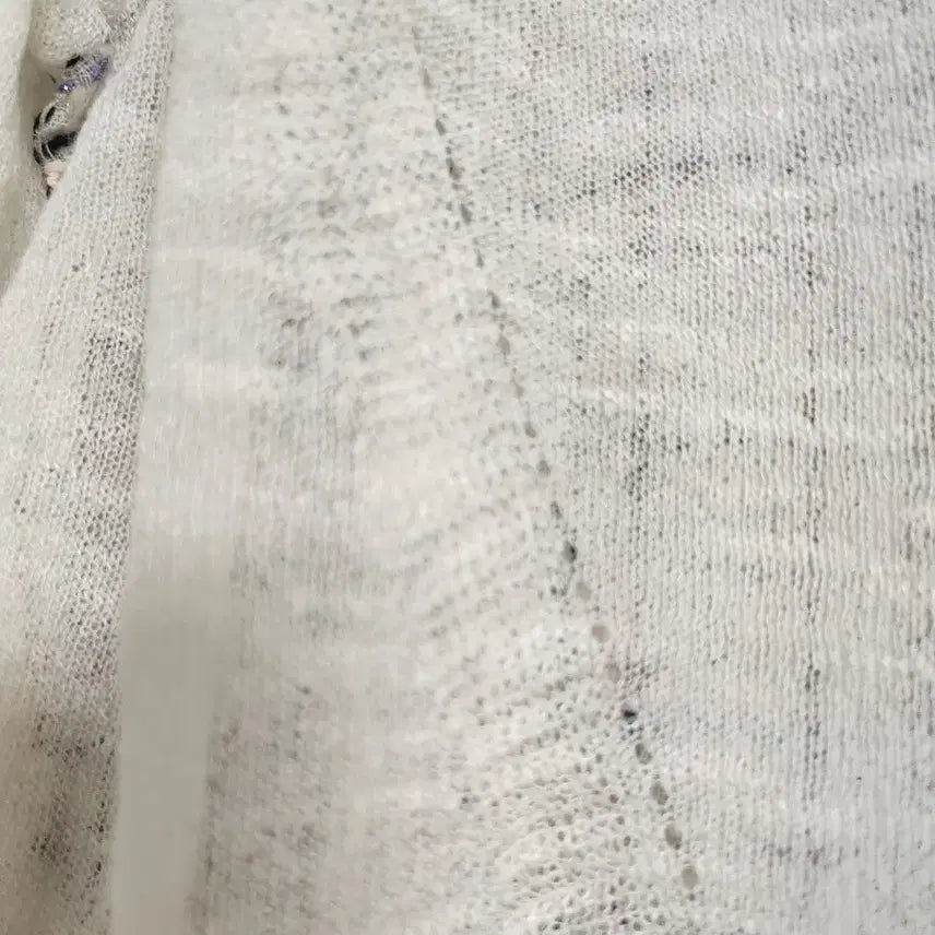 [BUNJANG] White Tweed Long-Sleeve Cardigan / 화이트 트위드 긴팔 가디건