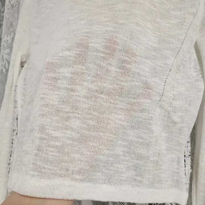 [BUNJANG] White Tweed Long-Sleeve Cardigan / 화이트 트위드 긴팔 가디건