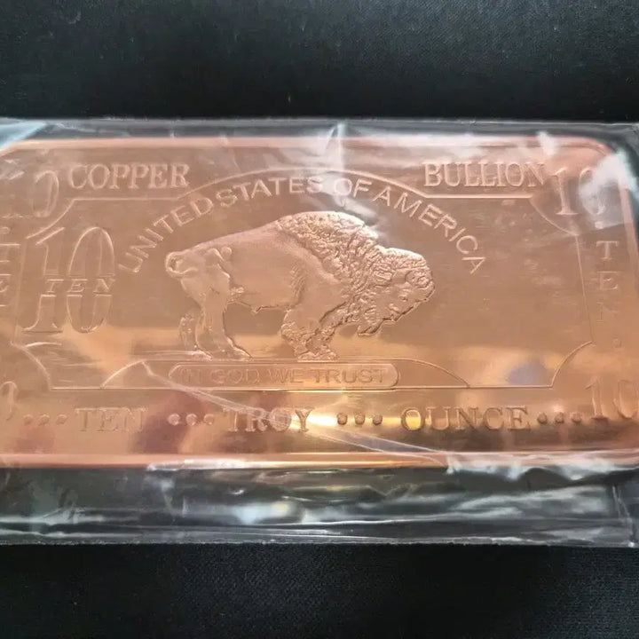 [BUNJANG] 10oz Copper Bullion Bar Buffalo Design / 10oz 구리 불리온 바 물소 디자인