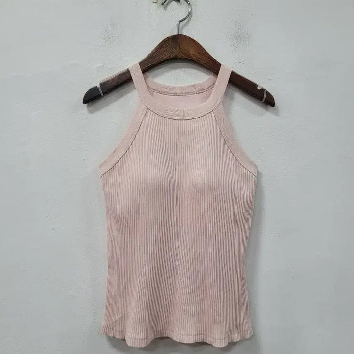 [SOLD OUT] 유니클로 핑크 골지 홀터넥 나시