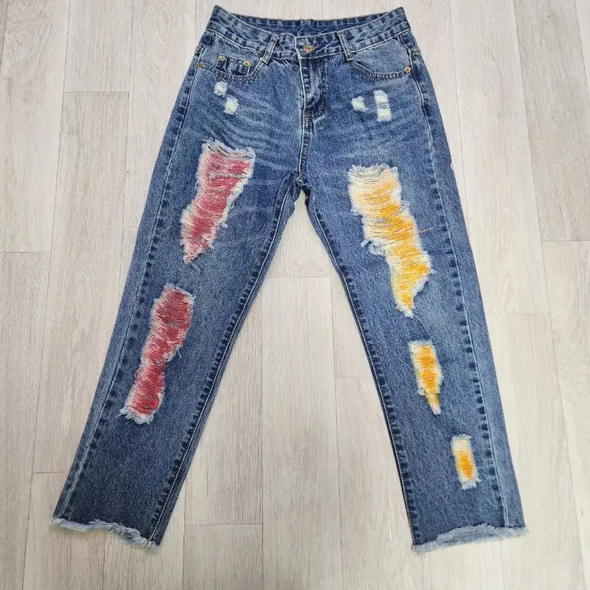 [BUNJANG] Coca-Cola Hipster Damage Jeans / 코카콜라 힙스터 데미지 청바지