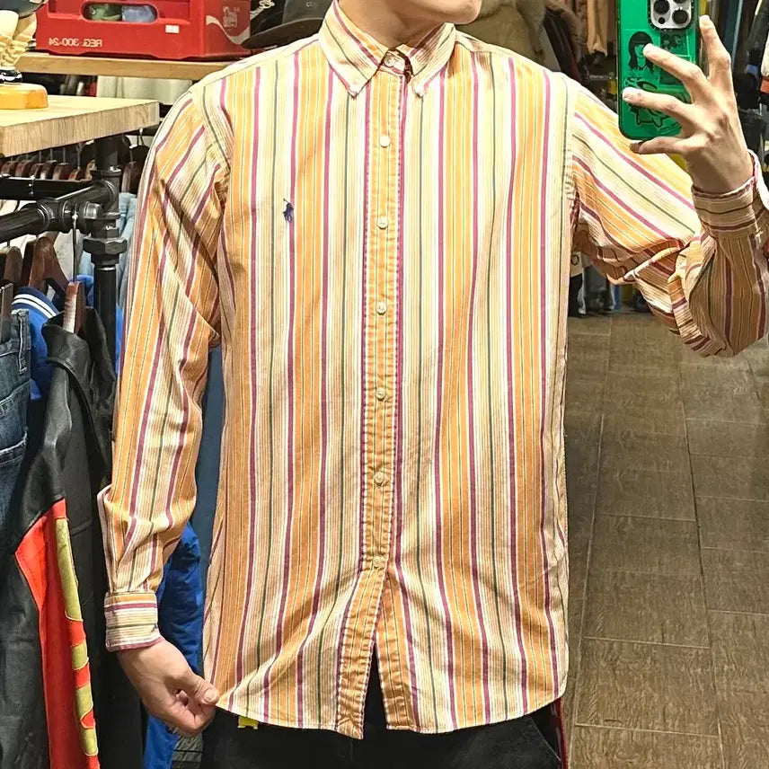 [BUNJANG] Polo Ralph Lauren Orange Short Sleeve Shirt / [HI] 폴로 랄프로렌 셔츠 오렌지