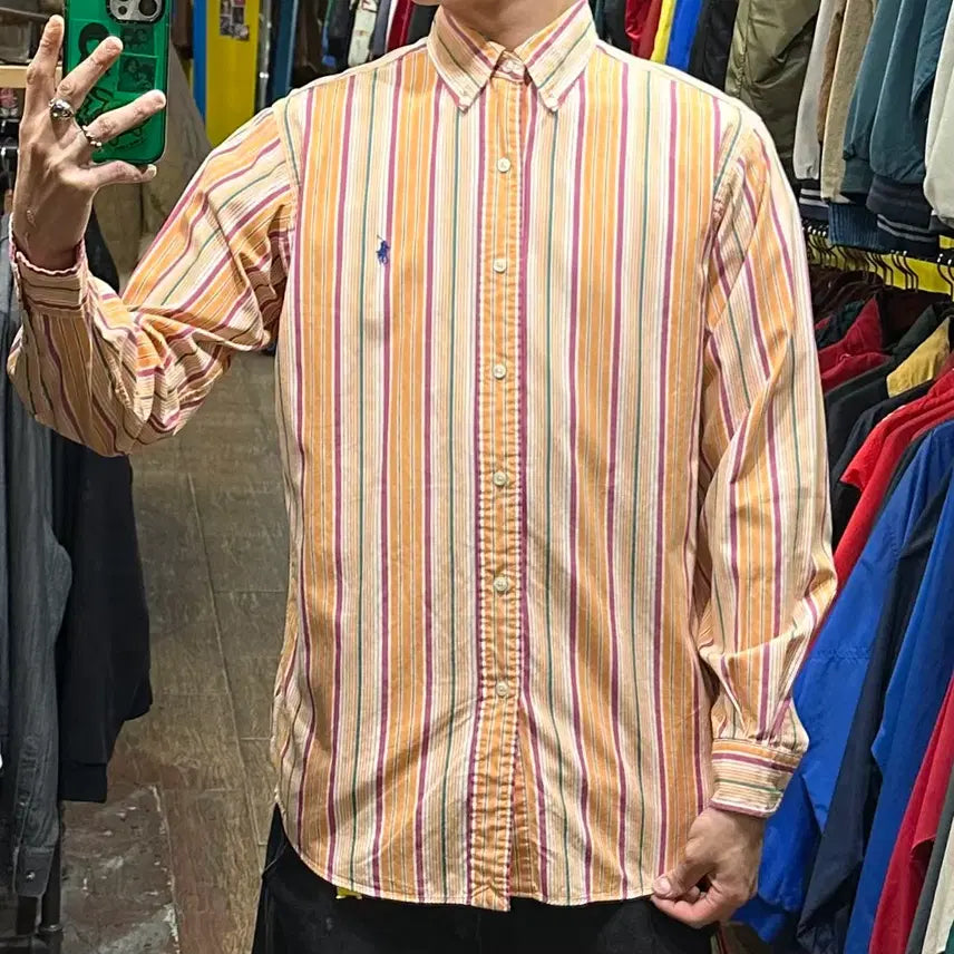 [BUNJANG] Polo Ralph Lauren Orange Short Sleeve Shirt / [HI] 폴로 랄프로렌 셔츠 오렌지