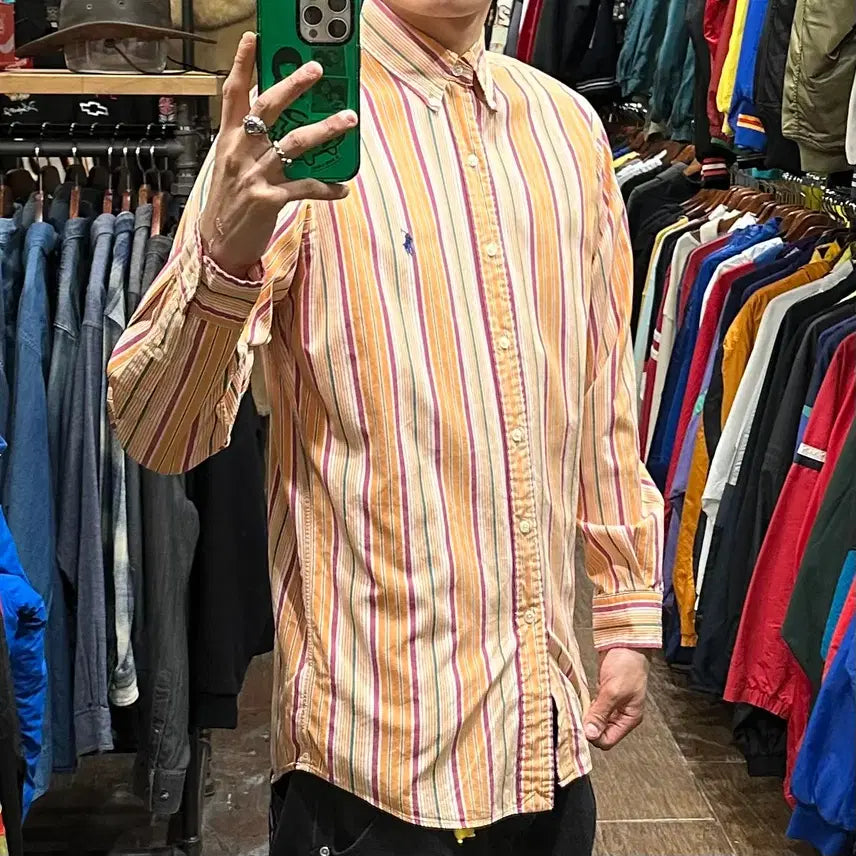 [BUNJANG] Polo Ralph Lauren Orange Short Sleeve Shirt / [HI] 폴로 랄프로렌 셔츠 오렌지