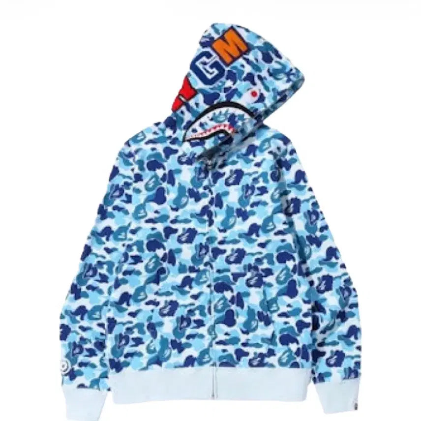 [BUNJANG] Bape Shark Hoodie Blue M / 베이프 샤크 후드 블루 색상 M사이즈