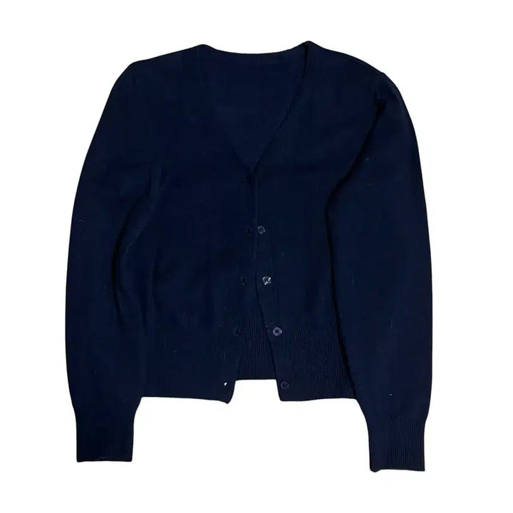 [BUNJANG] Ably Navy V-Neck Cashmere Cardigan / 에이블리 네이비 브이넥 캐시미어 가디건