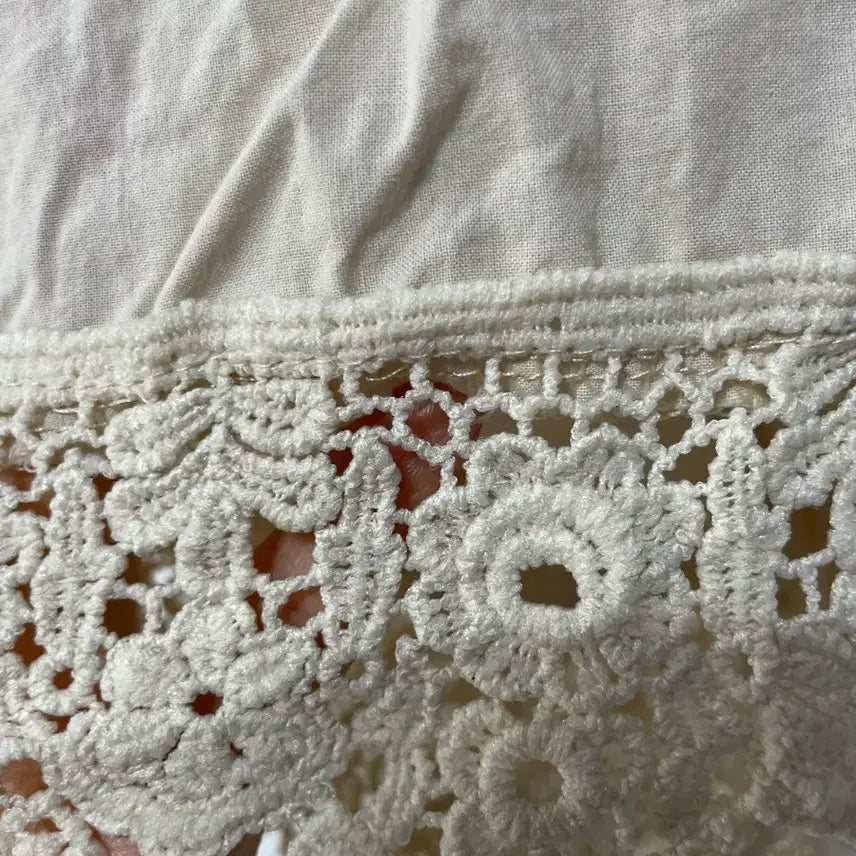 [BUNJANG] LOVE N SHOW Lace Blouse / 특가새)N6168 LOVE N SHOW 자수레이스배색 블라우스.면