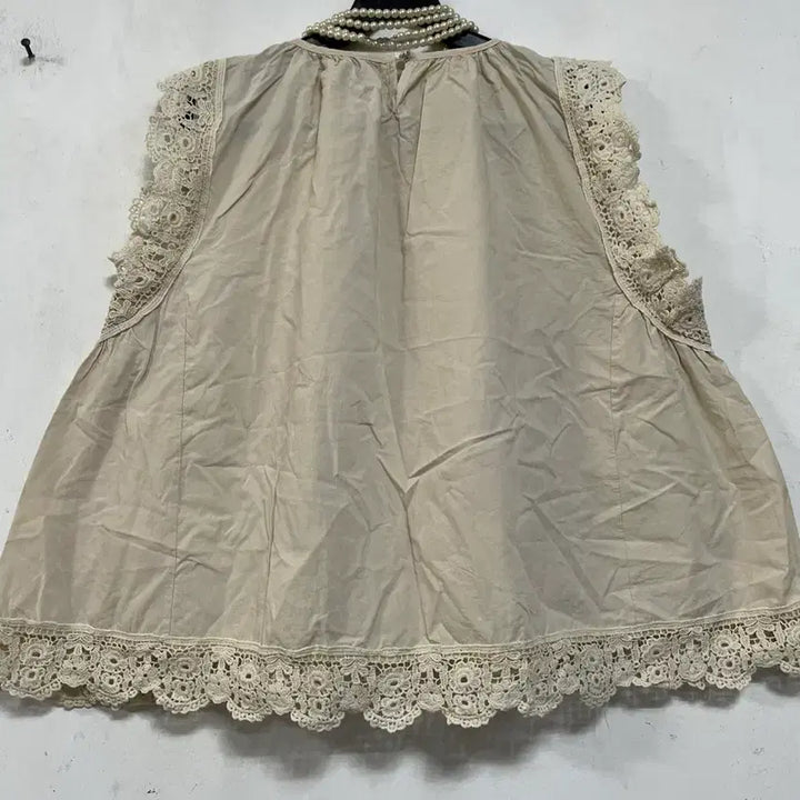 [BUNJANG] LOVE N SHOW Lace Blouse / 특가새)N6168 LOVE N SHOW 자수레이스배색 블라우스.면