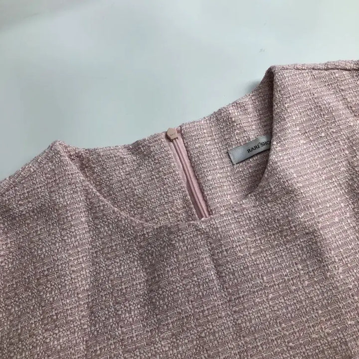 [BUNJANG] Pink Tweed Short Sleeve Dress / 핑크 트위드 반팔 원피스