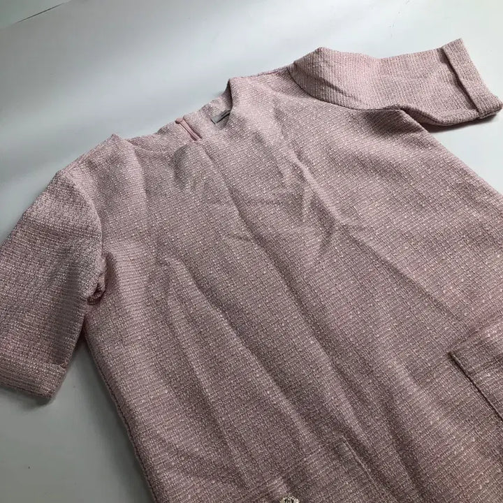 [BUNJANG] Pink Tweed Short Sleeve Dress / 핑크 트위드 반팔 원피스