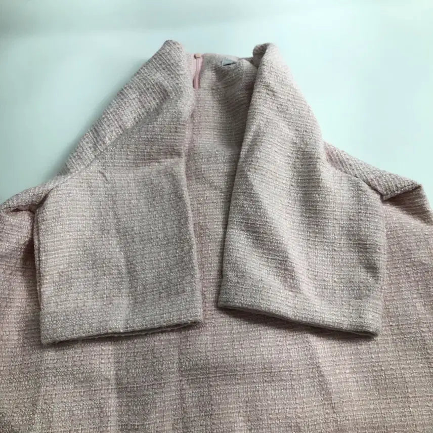[BUNJANG] Pink Tweed Short Sleeve Dress / 핑크 트위드 반팔 원피스