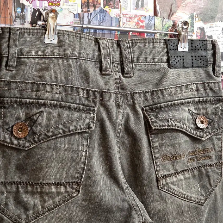 [BUNJANG] ASK Vintage Gray Wash Straight Jeans / 에스크 빈티지 그레이 워싱 스트레이트 팬츠