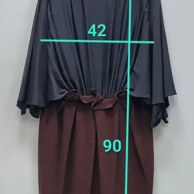 [SOLD OUT] LANVIN 한섬 랑방 실크 배색 울 캐시미어 원피스 / 여 82