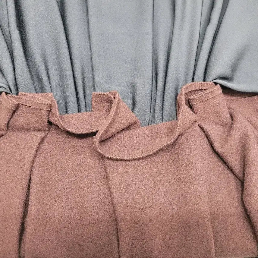 [SOLD OUT] LANVIN 한섬 랑방 실크 배색 울 캐시미어 원피스 / 여 82
