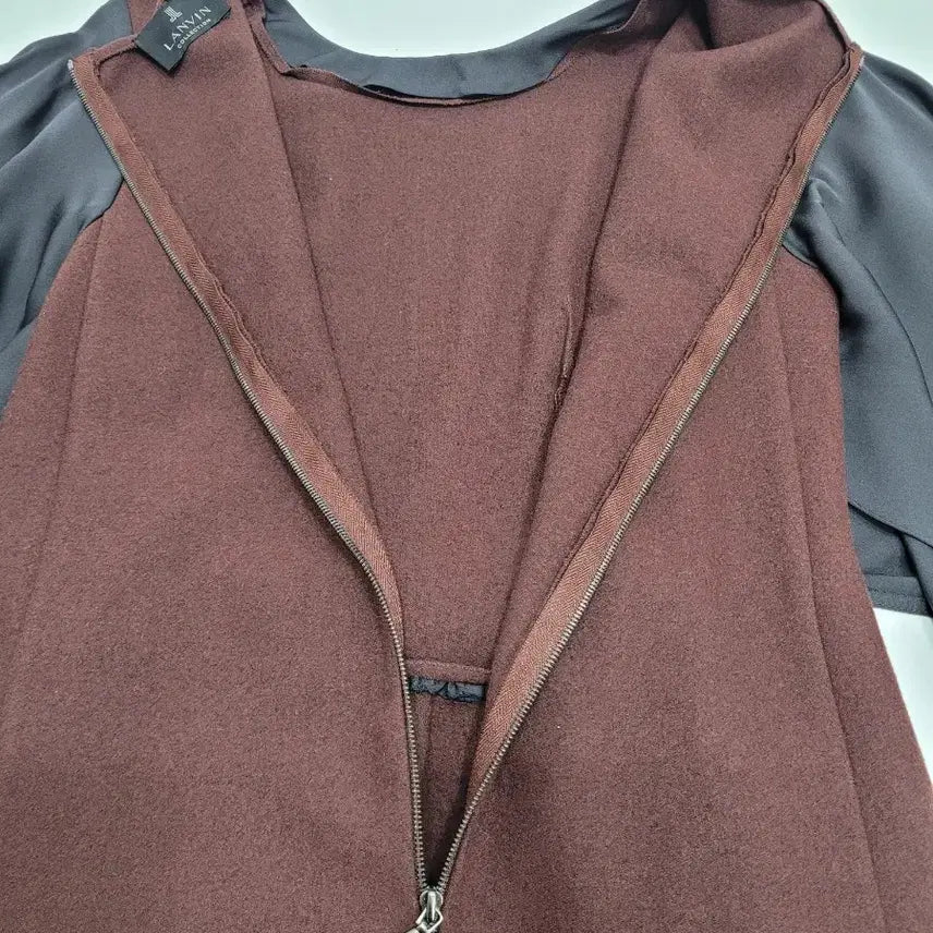 [SOLD OUT] LANVIN 한섬 랑방 실크 배색 울 캐시미어 원피스 / 여 82