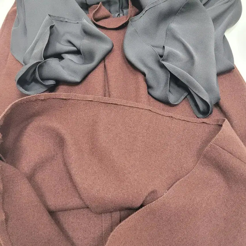 [SOLD OUT] LANVIN 한섬 랑방 실크 배색 울 캐시미어 원피스 / 여 82