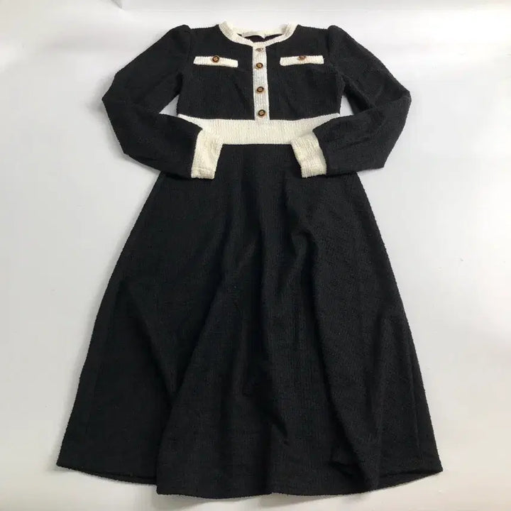 [BUNJANG] Black Tweed Long Dress / 블랙 트위드 롱 원피스