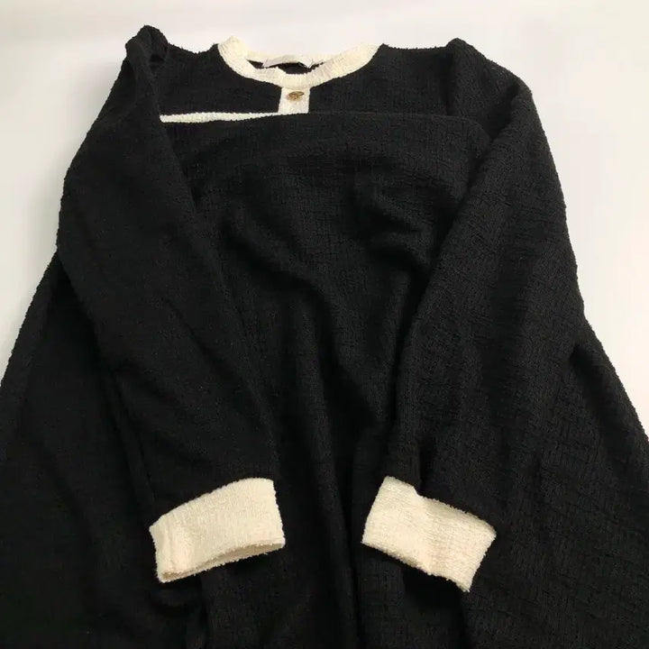 [BUNJANG] Black Tweed Long Dress / 블랙 트위드 롱 원피스