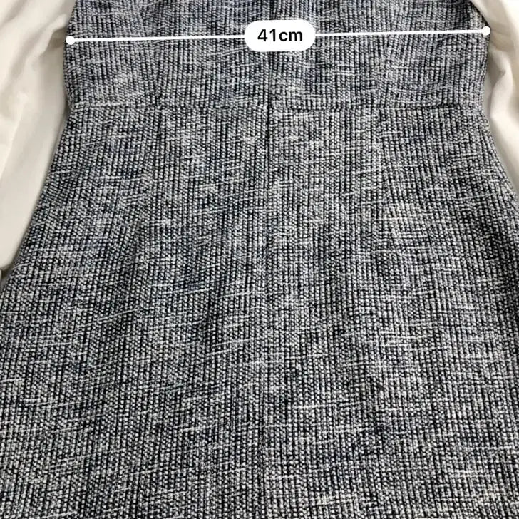 [SOLD OUT] 로엠 트위드 배색 쉬폰 롱 원피스