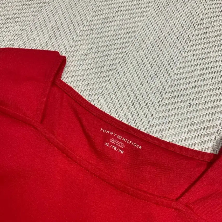 [BUNJANG] Tommy Hilfiger Red Short Sleeve T-shirt XL / 타미힐피거 레드 반팔 티셔츠 XL