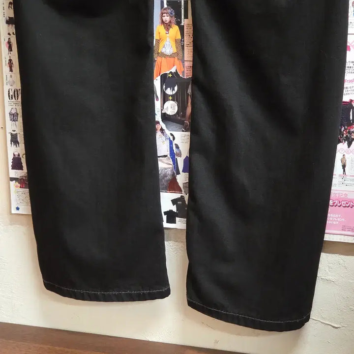 [BUNJANG] Vintage Western Stitch Black Cotton Pants / 빈티지 웨스턴 스티치 블랙 코튼 팬츠
