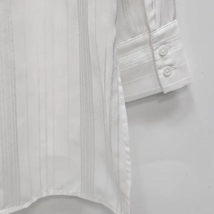 [BUNJANG] Club Monaco White Striped Shirt / 클럽모나코 화이트 스트라이프 셔츠