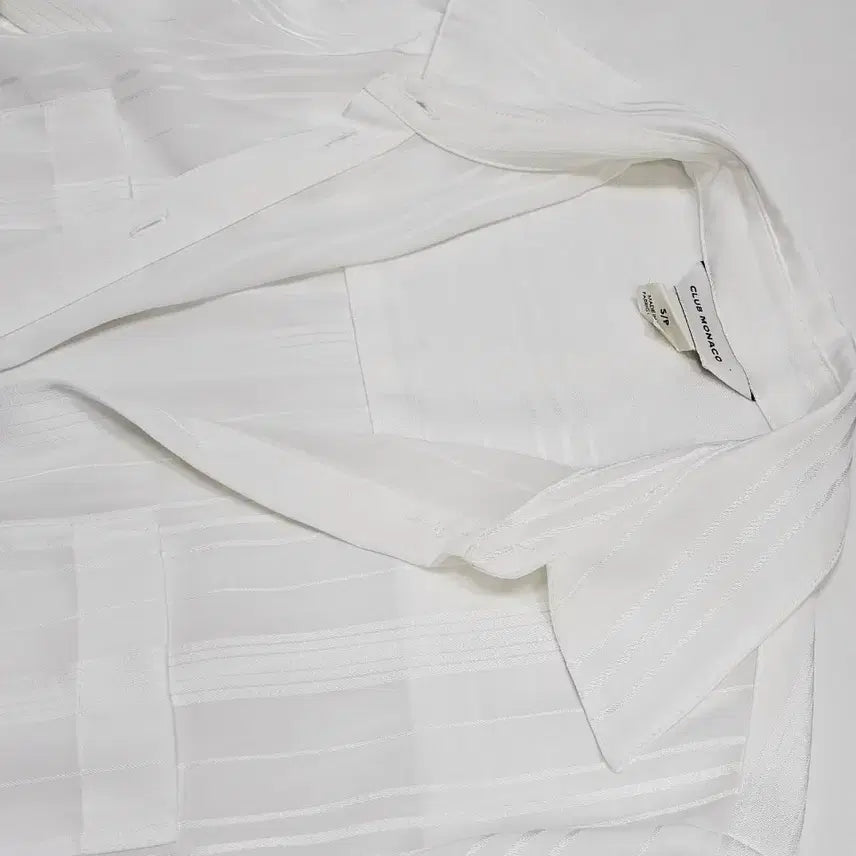 [BUNJANG] Club Monaco White Striped Shirt / 클럽모나코 화이트 스트라이프 셔츠